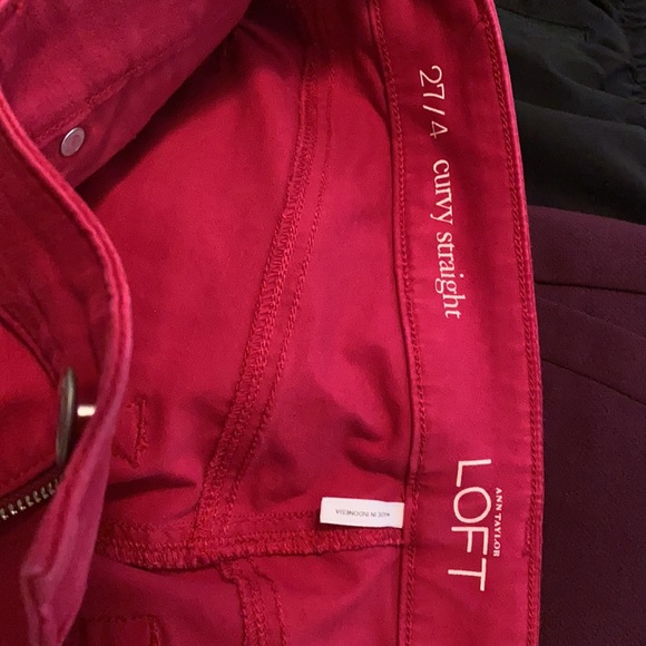 Pink Curvy Straight Pant LOFT - Picture 8 of 9